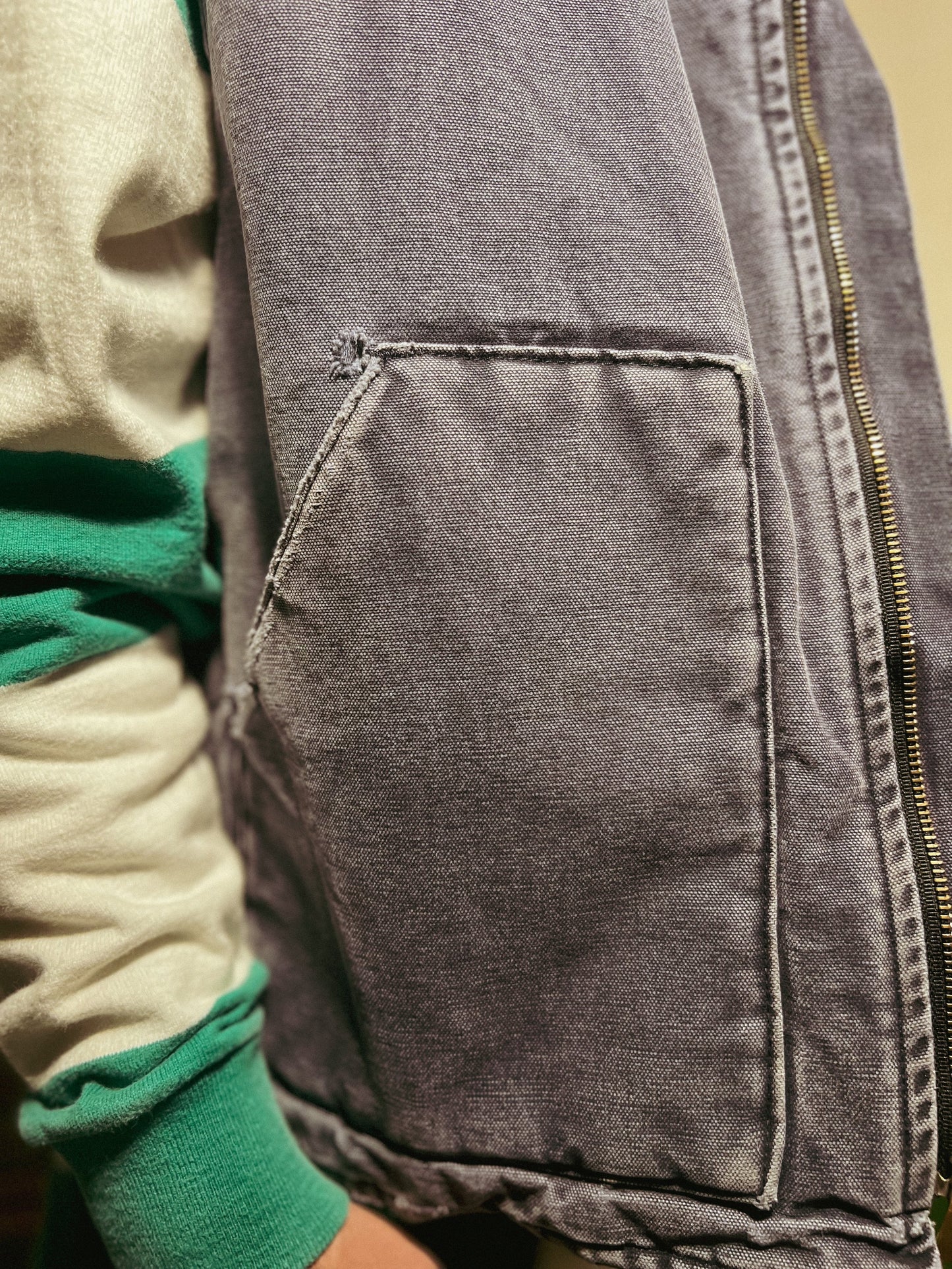 Carhartt Men’s Dark Grey Faded Canvas Workwear Vest