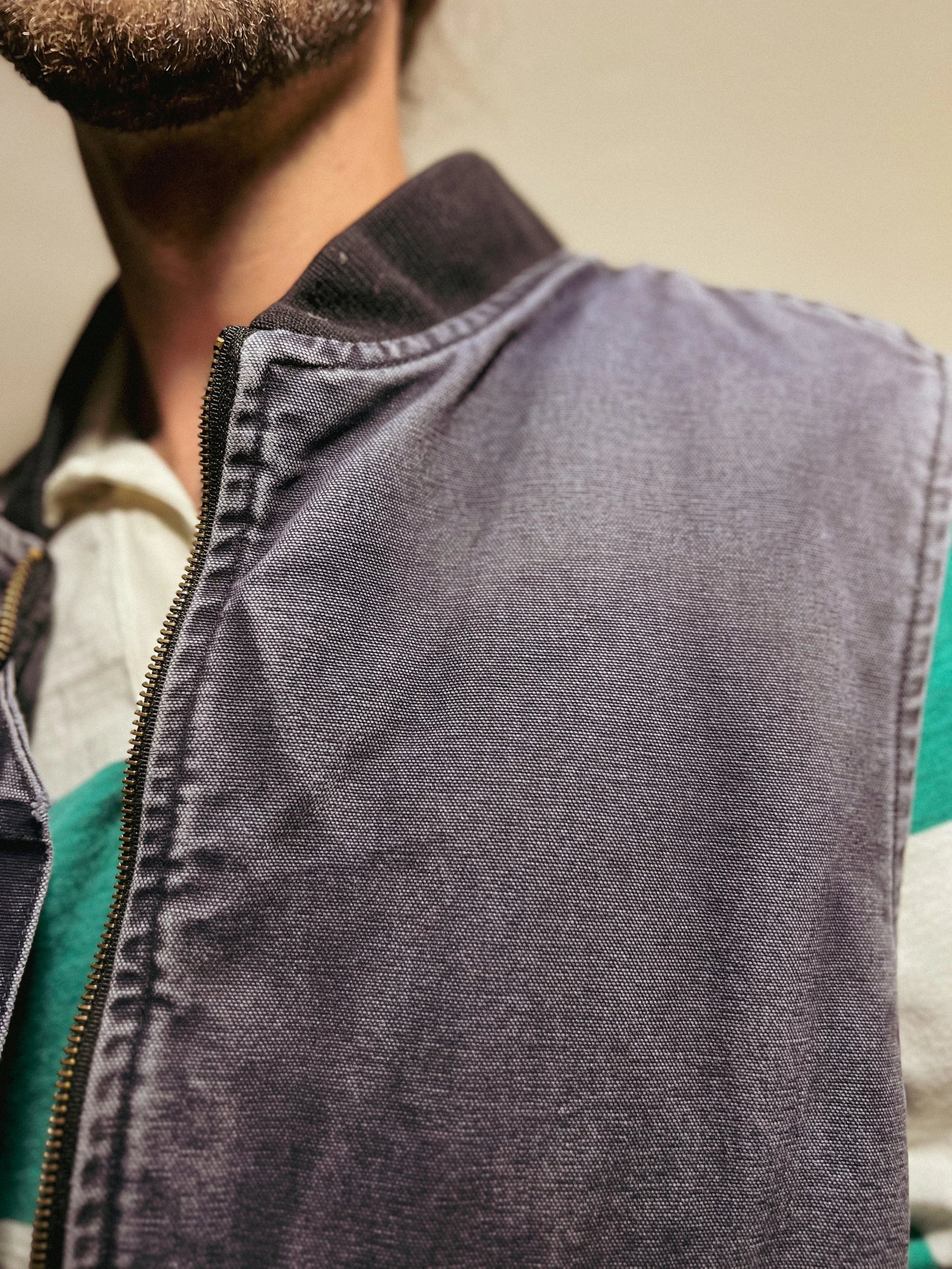 Carhartt Men’s Dark Grey Faded Canvas Workwear Vest