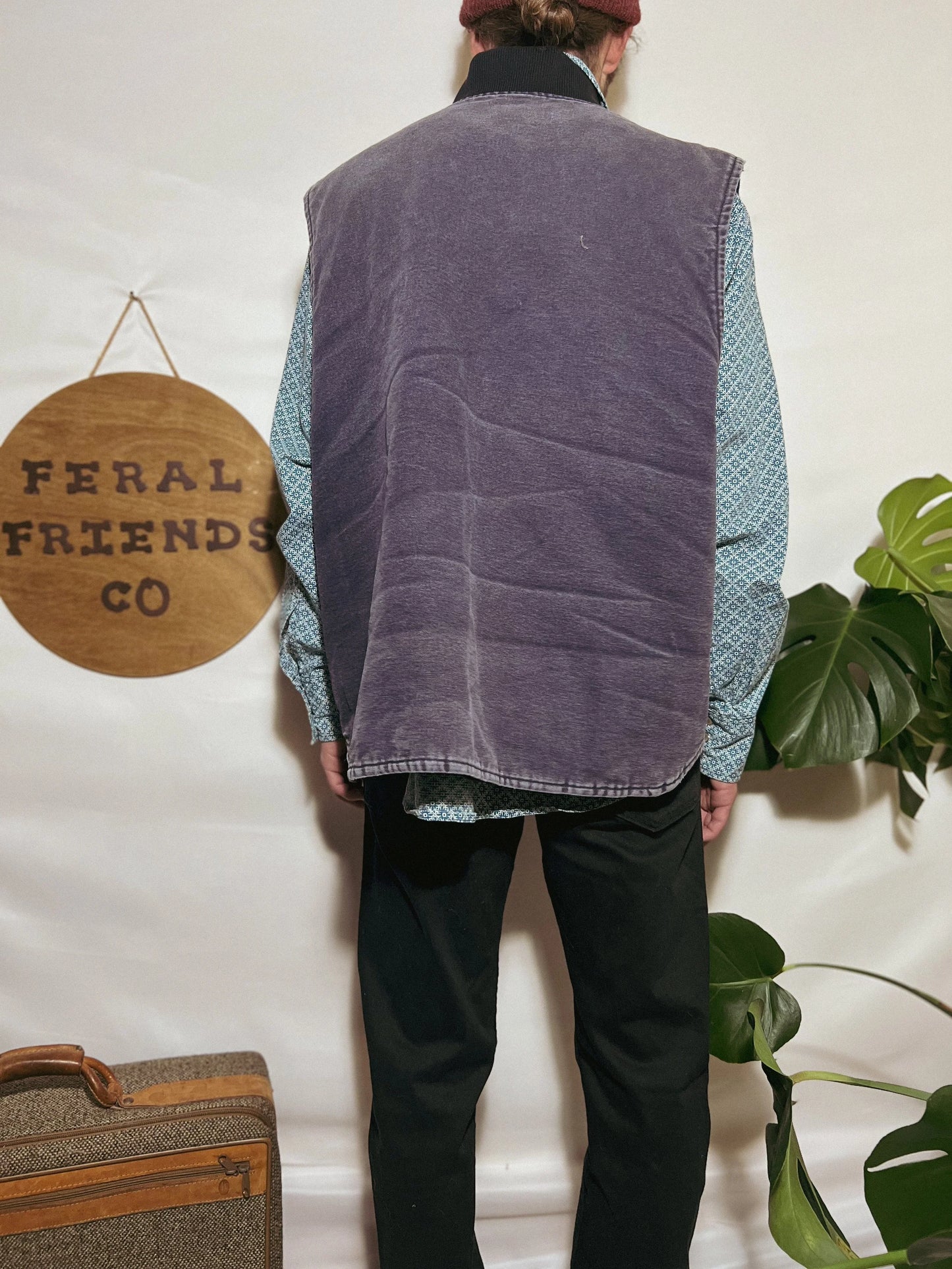 Carhartt Men’s Dark Grey Faded Canvas Workwear Vest