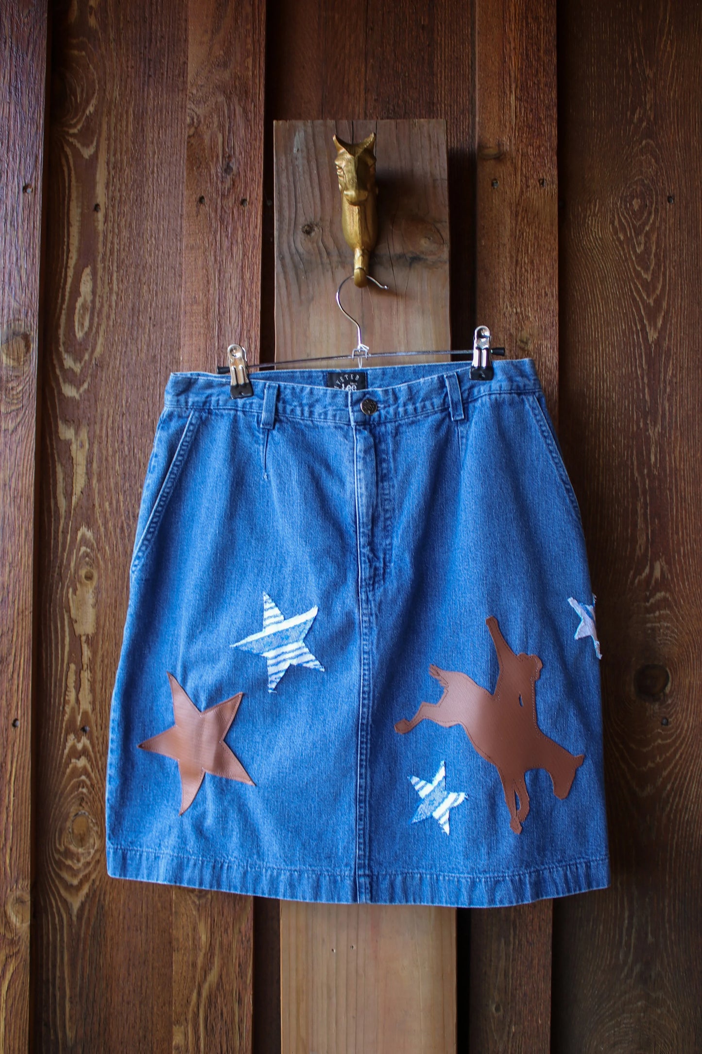 “Rodeo Rebel” – Upcycled Vintage Lee Denim Skirt