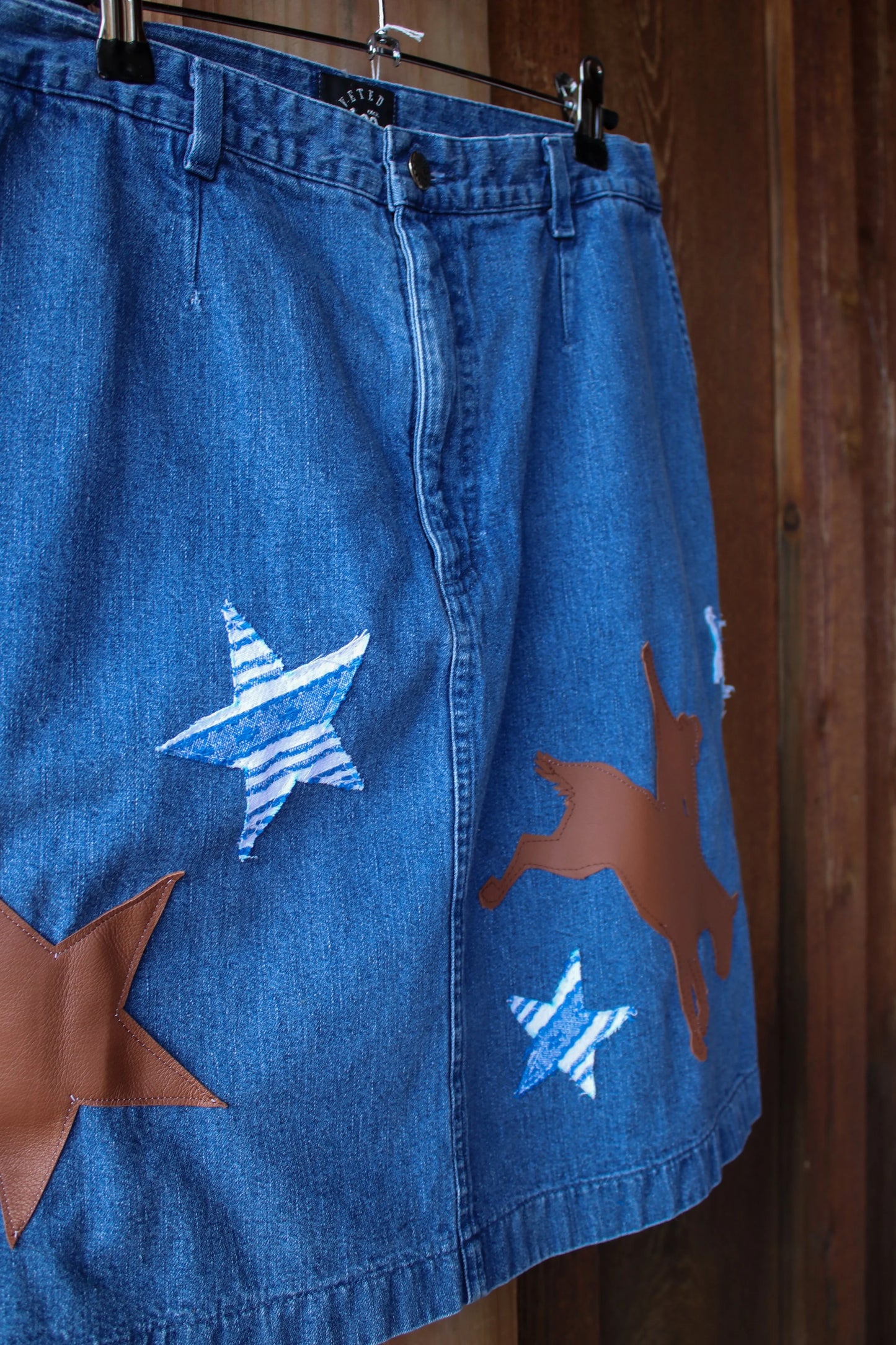 “Rodeo Rebel” – Upcycled Vintage Lee Denim Skirt