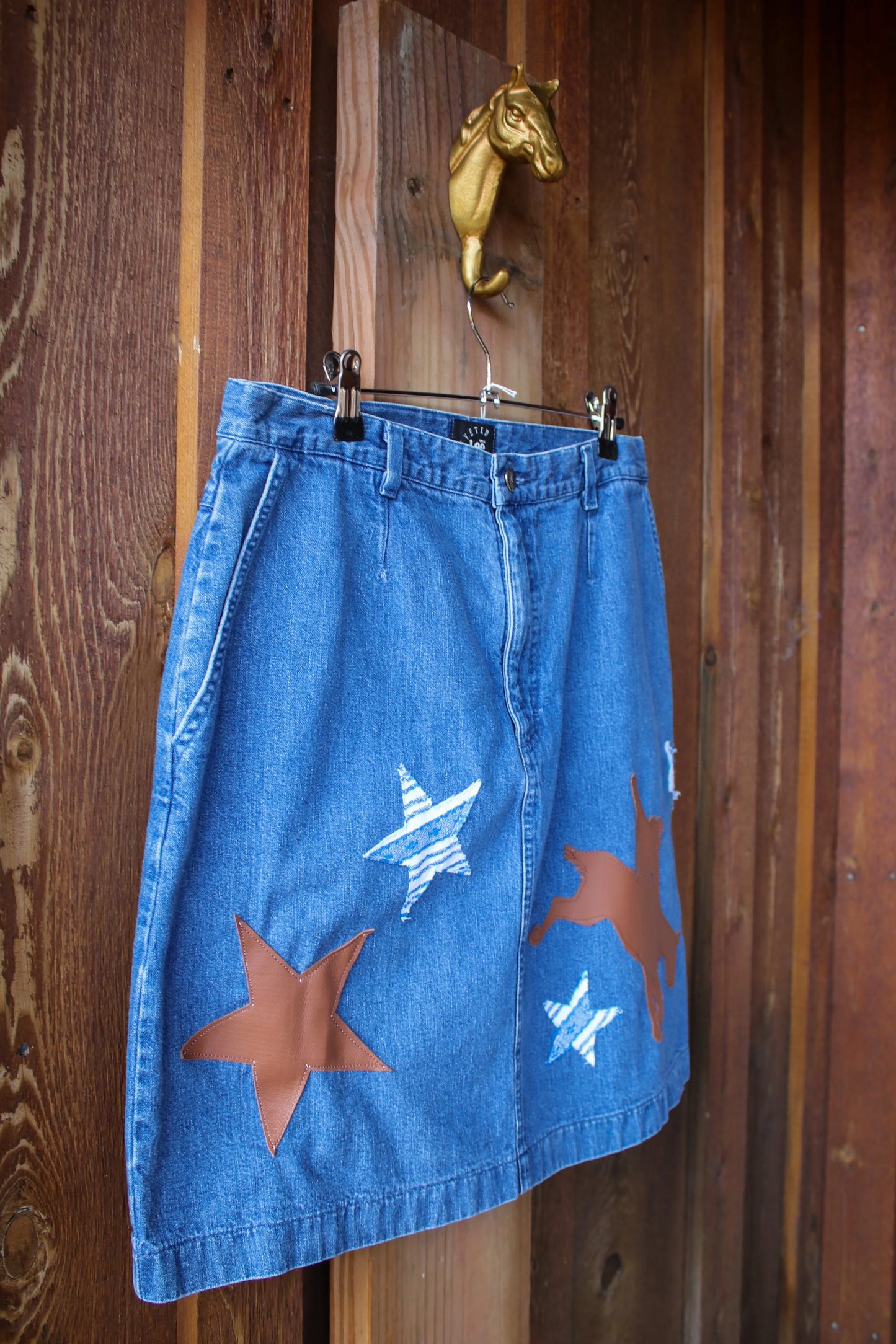 “Rodeo Rebel” – Upcycled Vintage Lee Denim Skirt