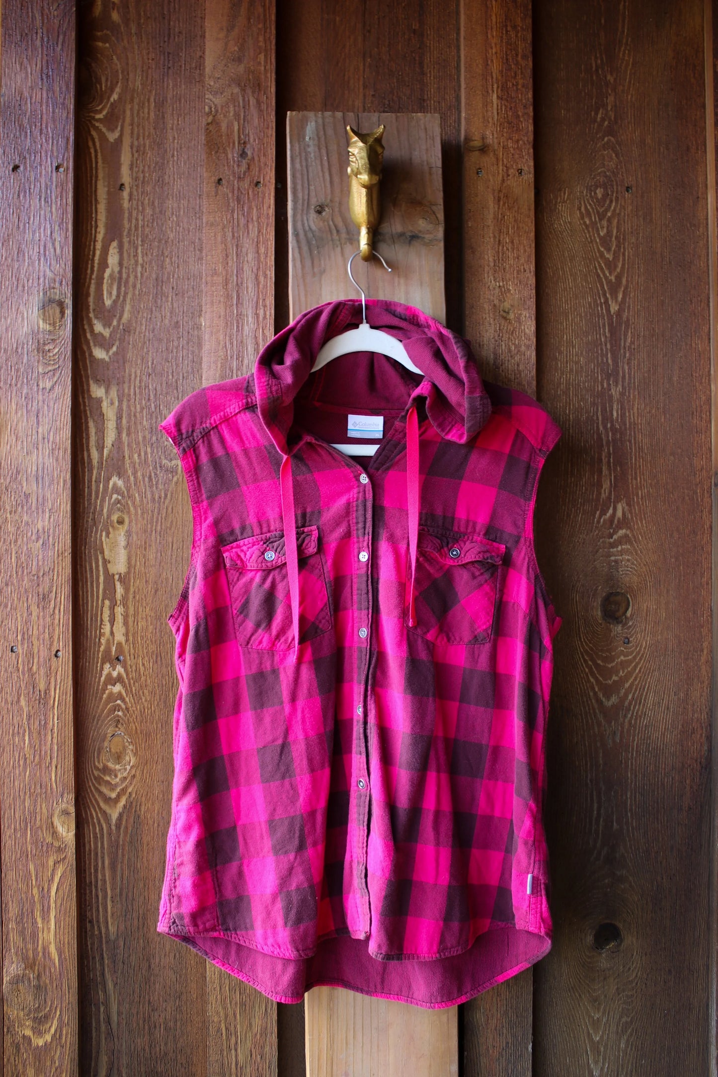 “Starry Trails” – Upcycled Columbia Flannel Vest