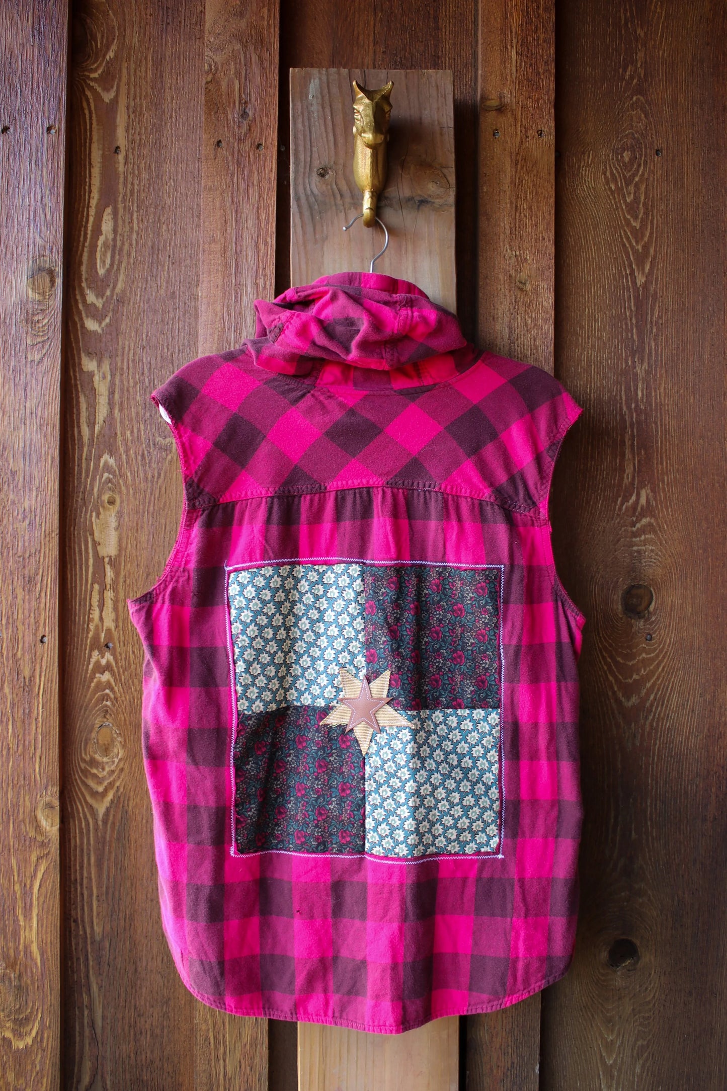 “Starry Trails” – Upcycled Columbia Flannel Vest