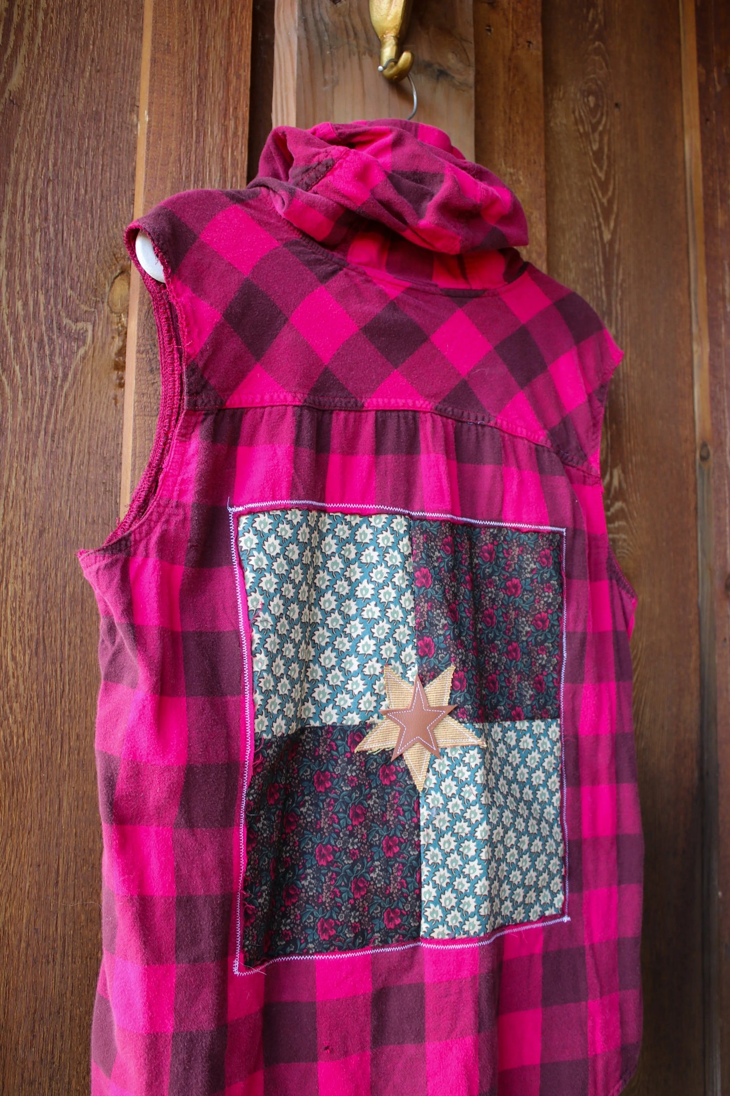 “Starry Trails” – Upcycled Columbia Flannel Vest