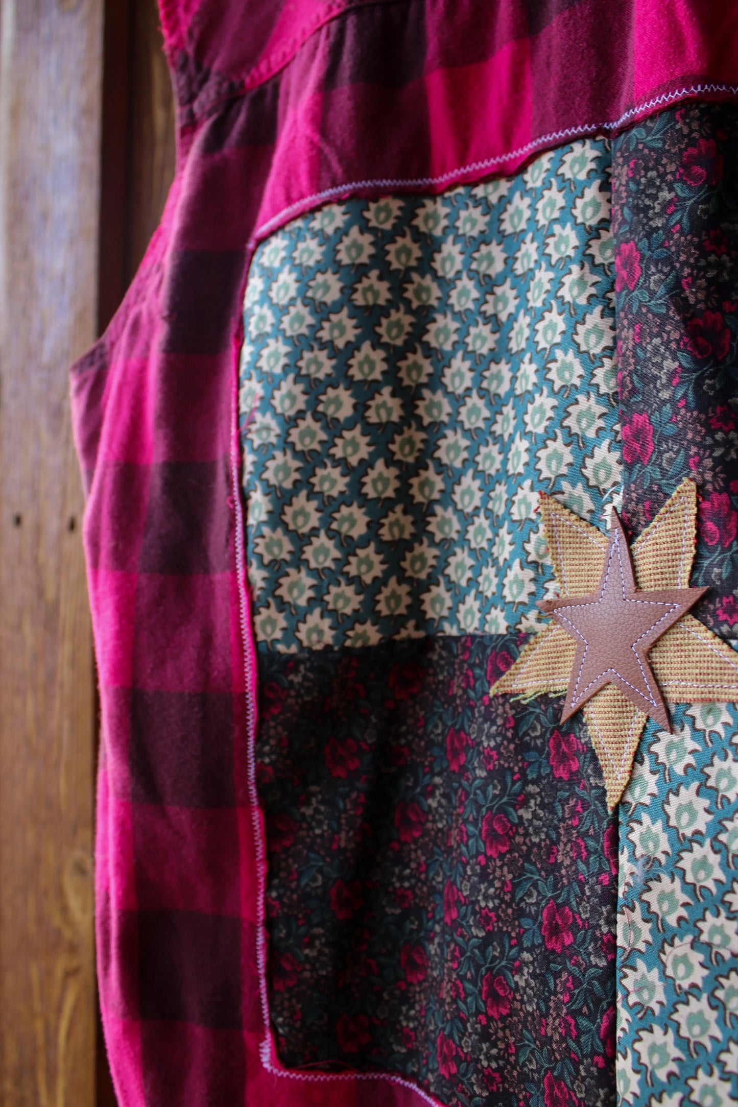 “Starry Trails” – Upcycled Columbia Flannel Vest