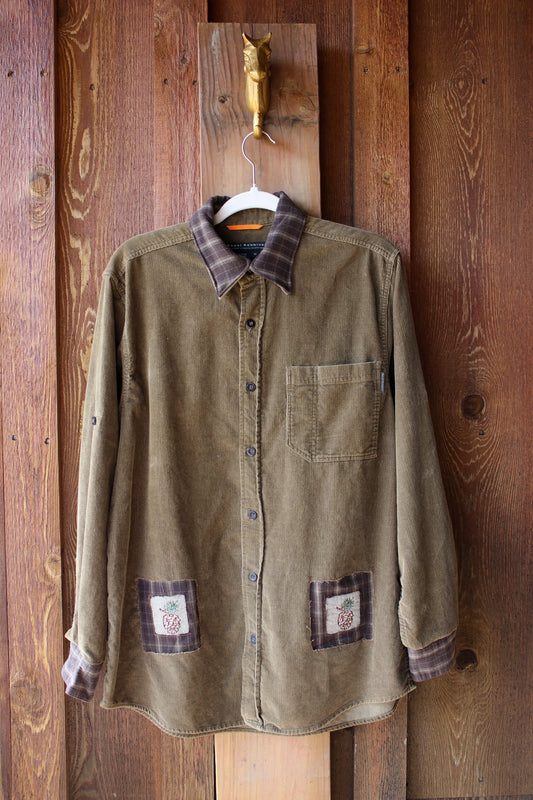 “Pinecone Ridge” – Upcycled Royal Robbins Corduroy Shirt
