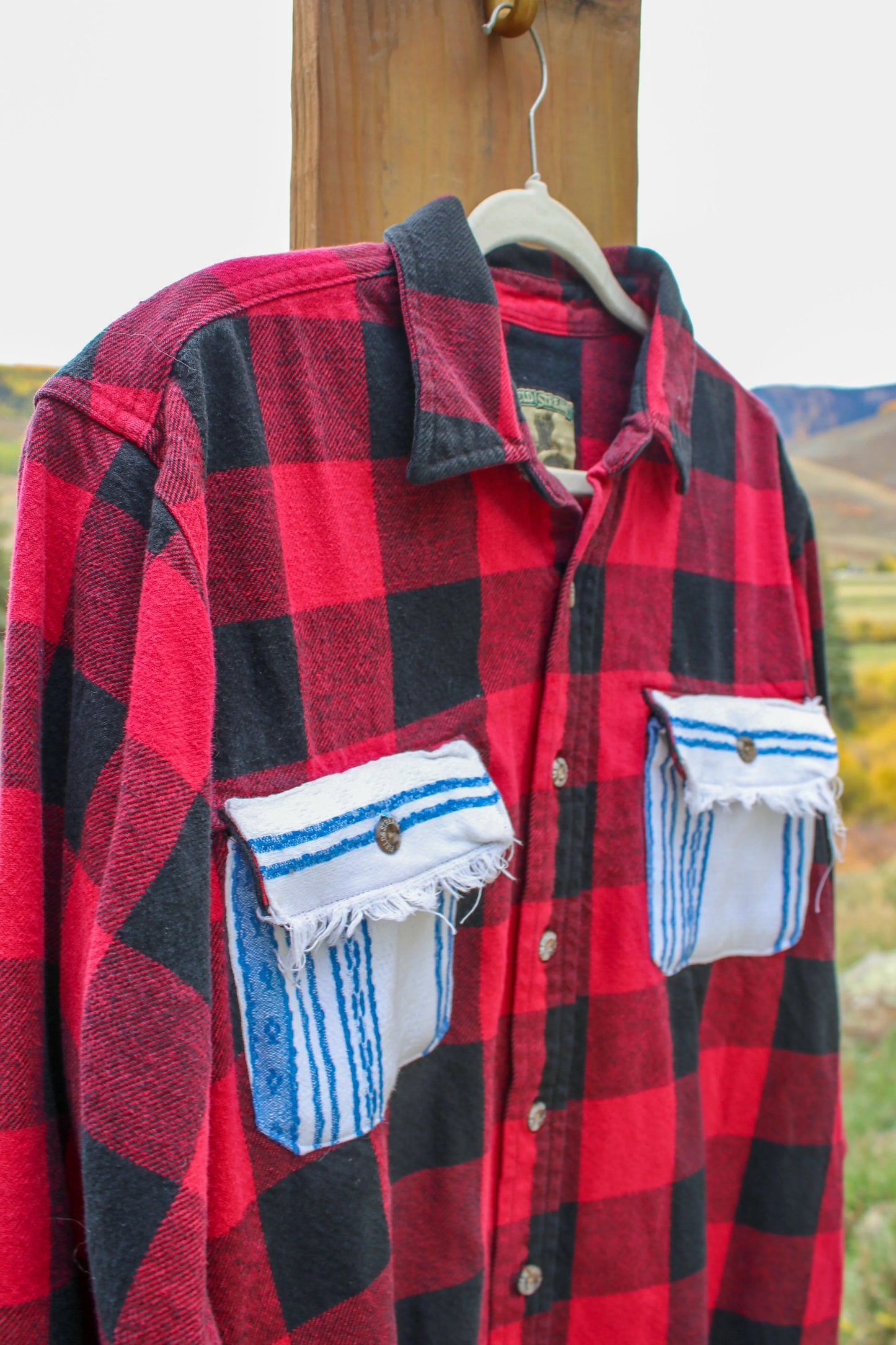 “Prairie Pockets” – Upcycled Vintage Field & Stream Flannel