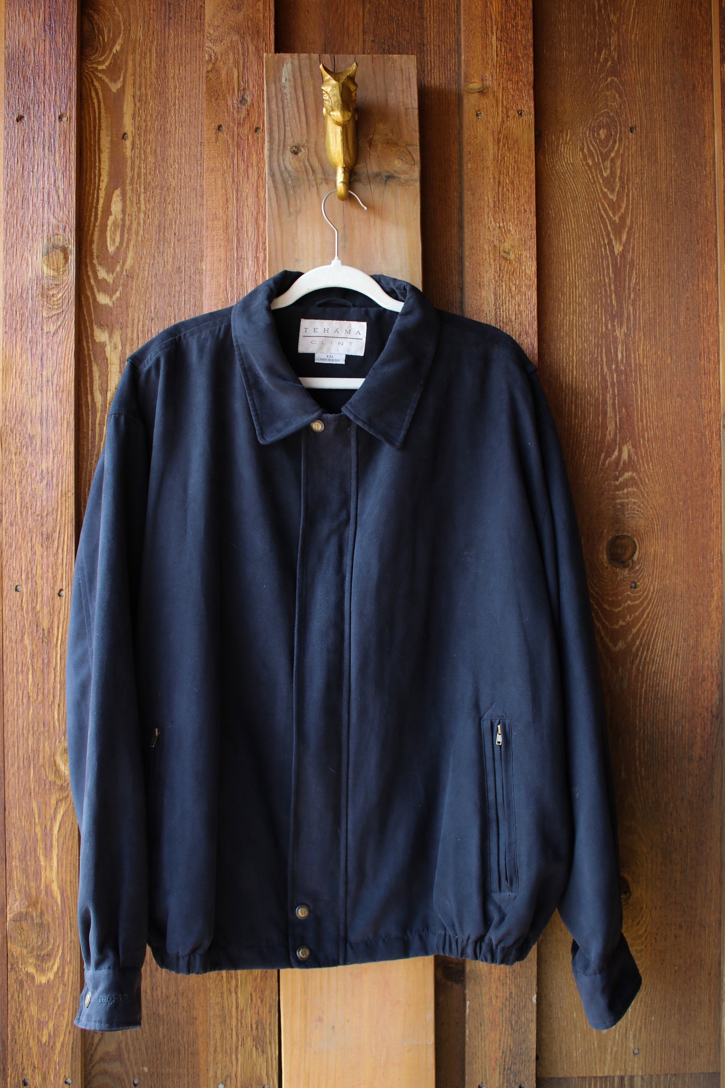 “Lodge Life” – Upcycled Vintage Tehama Bomber Jacket w/ Moose Patch