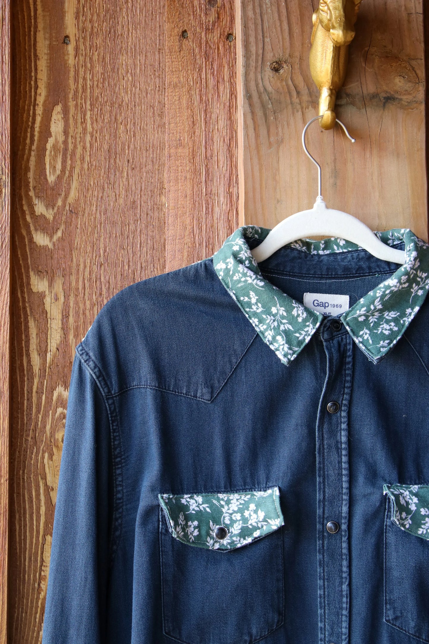 “Frontier Bloom” – Upcycled Vintage Gap Buttondown