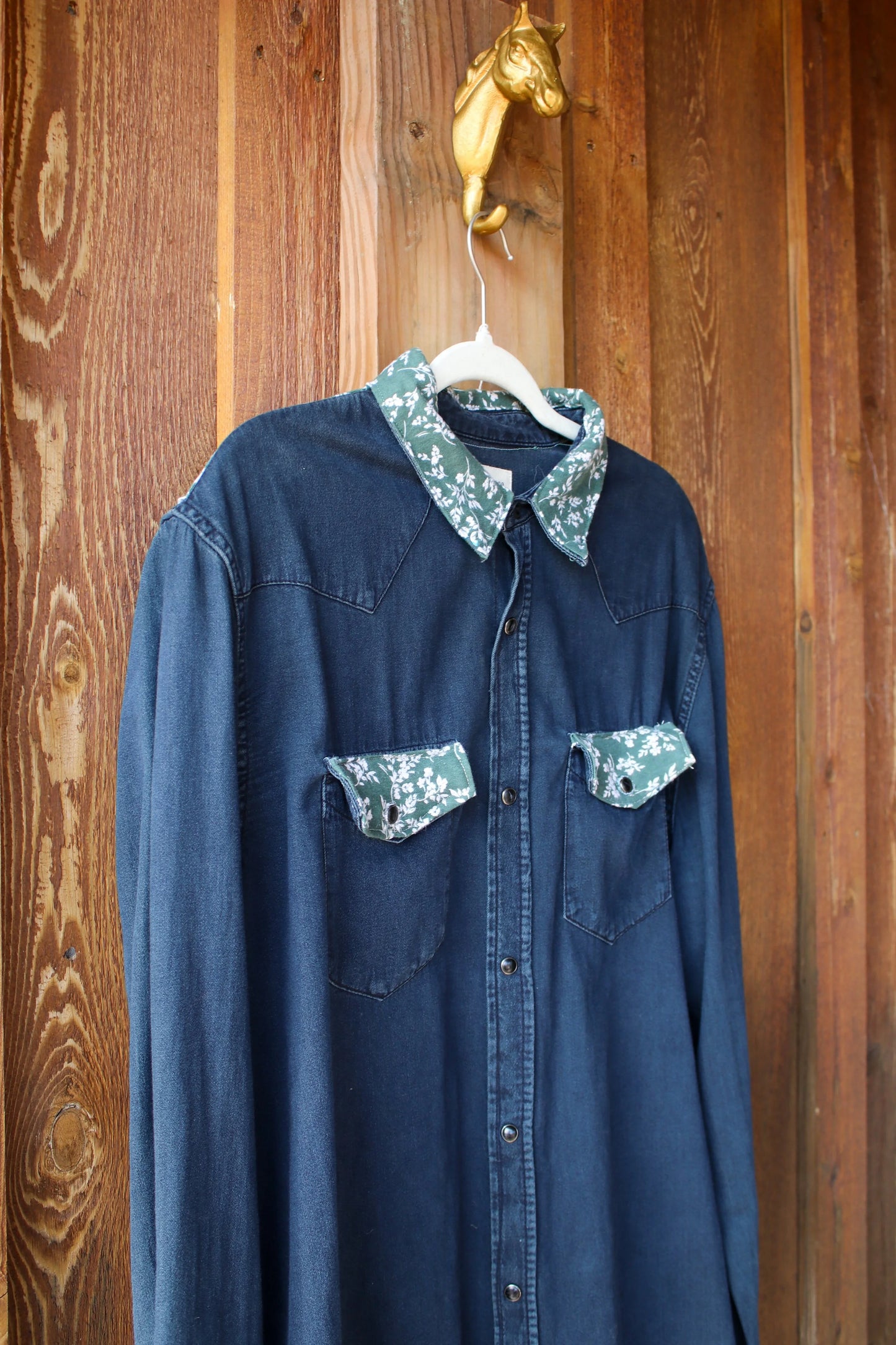 “Frontier Bloom” – Upcycled Vintage Gap Buttondown