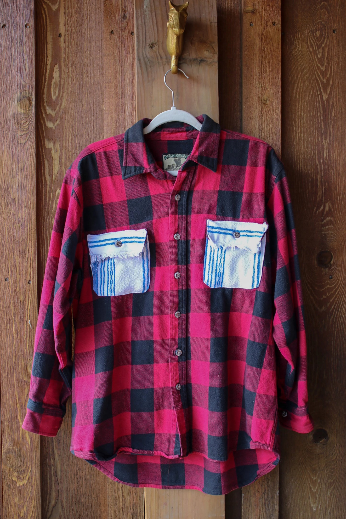 “Prairie Pockets” – Upcycled Vintage Field & Stream Flannel