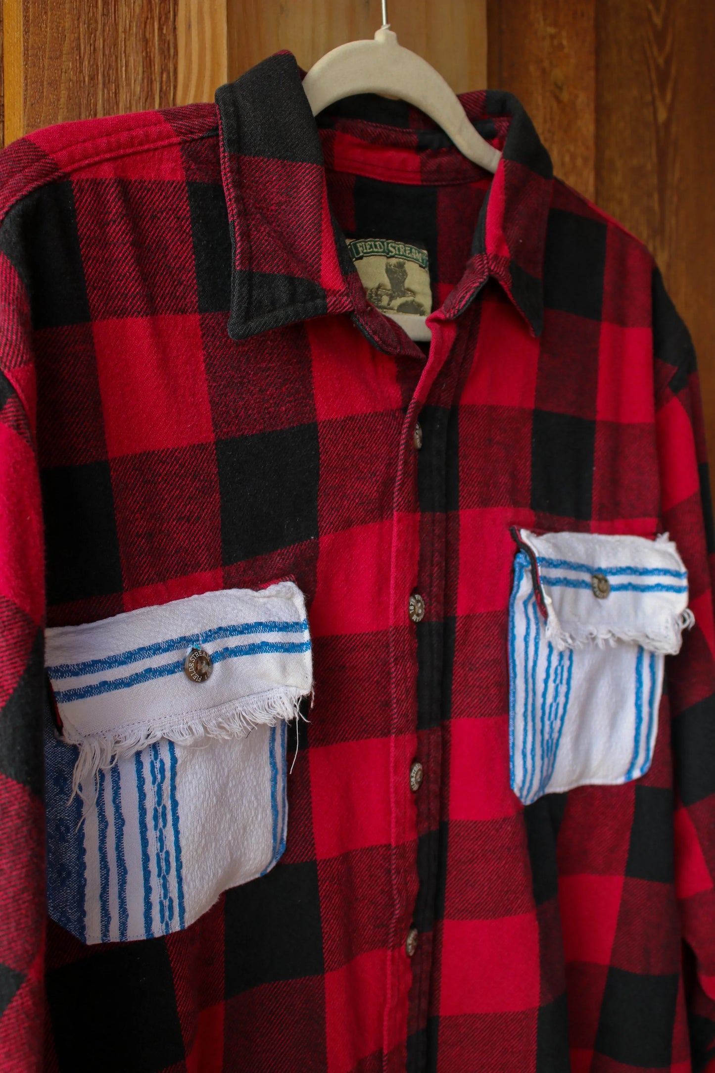“Prairie Pockets” – Upcycled Vintage Field & Stream Flannel