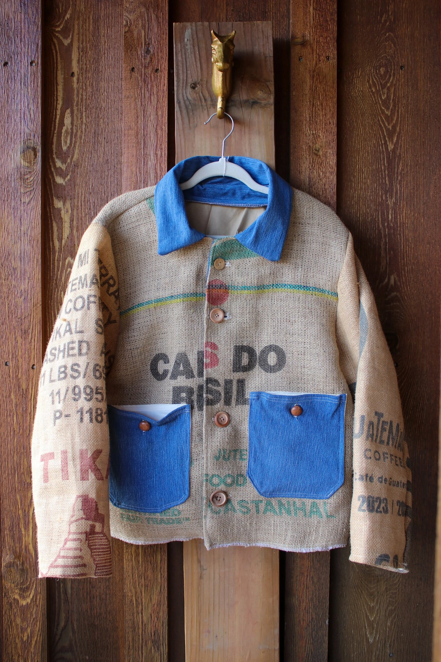 “From Beans to Bomber” – Handmade Upcycled Camp4 Coffee Jacket