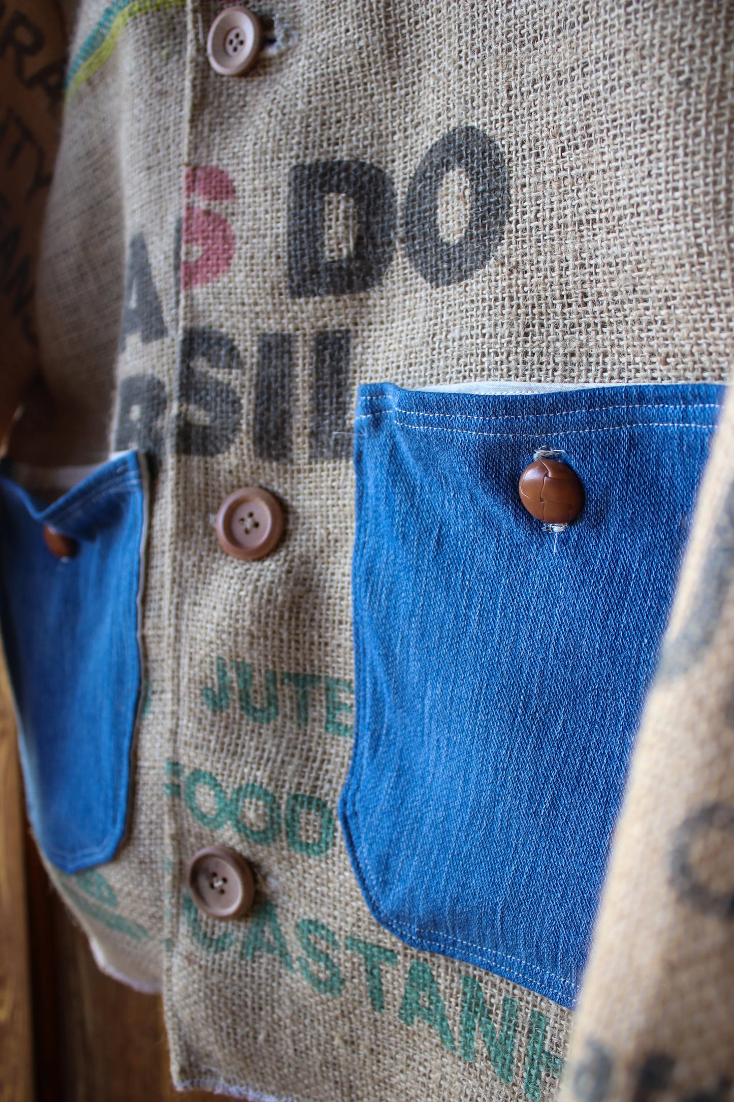 “From Beans to Bomber” – Handmade Upcycled Camp4 Coffee Jacket