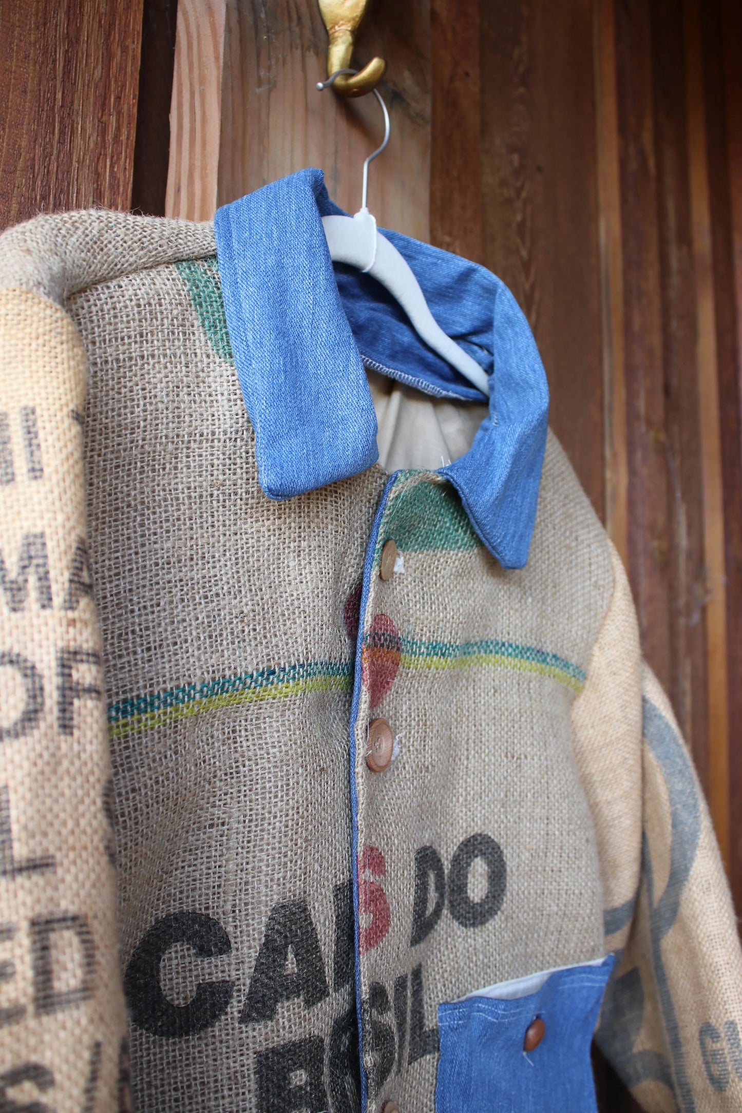 “From Beans to Bomber” – Handmade Upcycled Camp4 Coffee Jacket